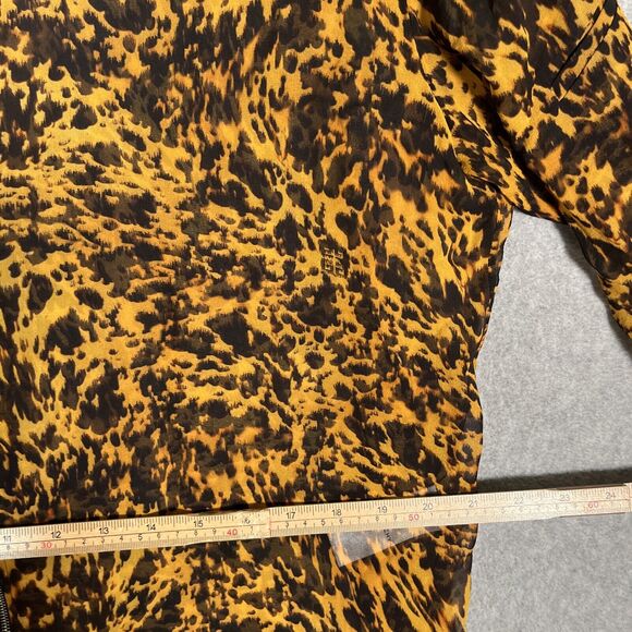 Givenchy Tunic Top 41 Leopard Animal Print Silk Blouse Full Zip Sheer Oversized - Picture 9 of 13